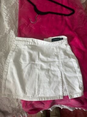 Princess Polly White Denim Mini Skirt